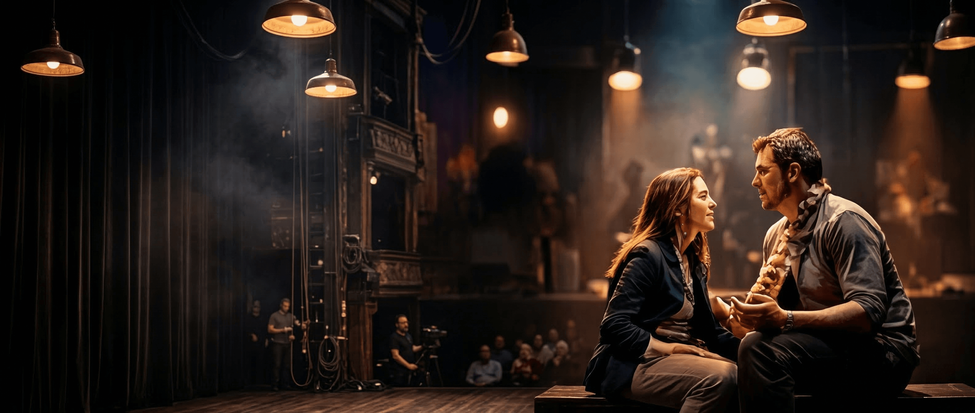 Indie theater actors performing on stage